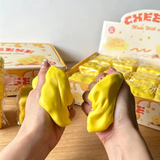 สกุชชี่ชีส กลิ่นชีสหอม ของเล่นบีบคลายเครียด นุ่มเด้ง Slow Risin สกุชชี่ขนมชีส ขนมปัง ของเล่นเด็ก บีบผ่อนคลาย