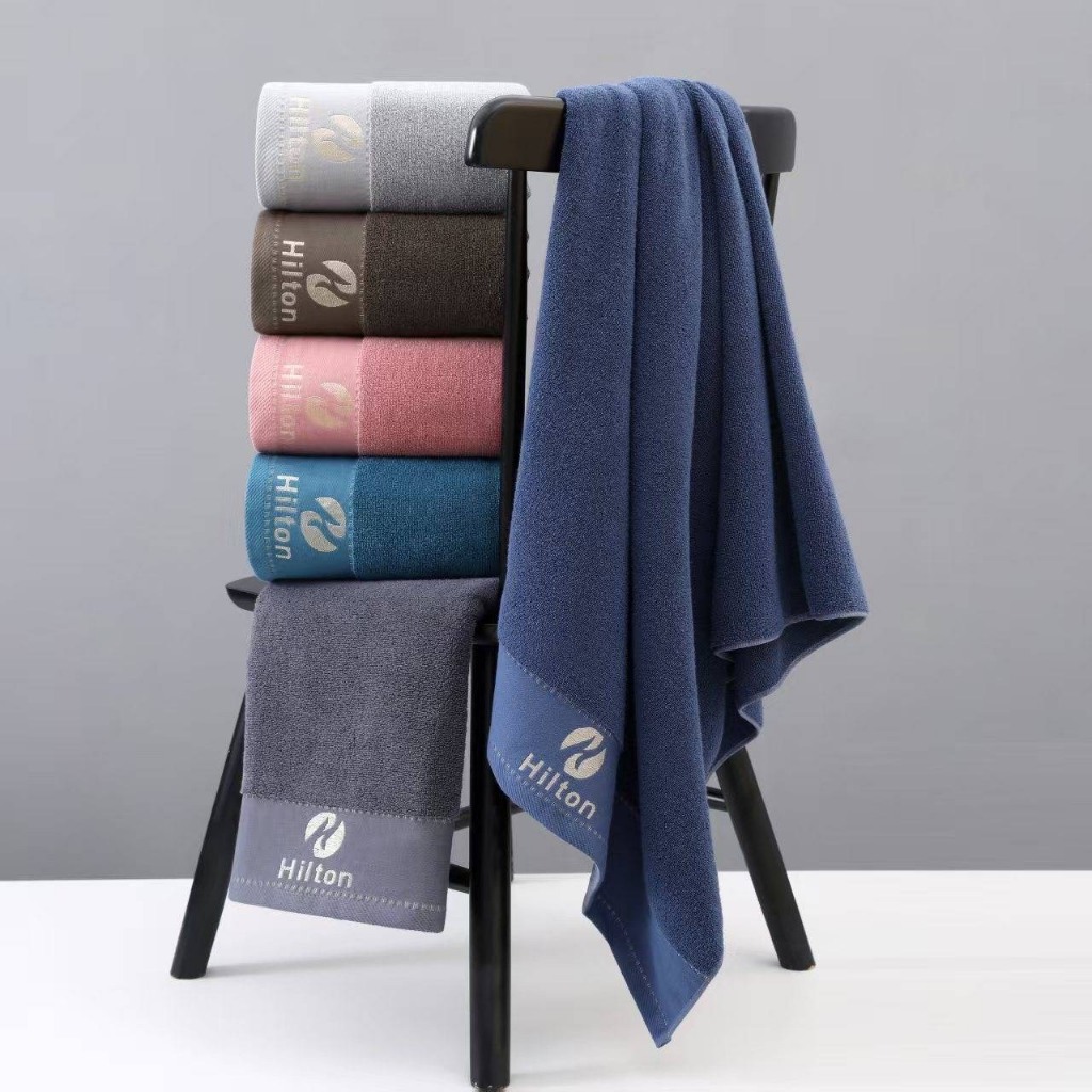 ผ้าเช็ดตัว Hilton Cotton 100% ขนาด 70x140 ซม. 80x160ซม. เนื้อผ้านุ่ม ไม่ผลัดขน ดูดซับน้ำได้ดี #Hilton Cotton