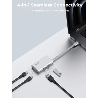 AUKEY UH-CA01 USB-C to USB-A ฮับ | ความเร็ว 10Gbps | บอดี้อะลูมิเนียม | OTG สำหรับทุกอุปกรณ์