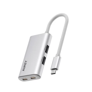AUKEY UH-CA01 USB-C to USB-A ฮับ | ความเร็ว 10Gbps | บอดี้อะลูมิเนียม | OTG สำหรับทุกอุปกรณ์