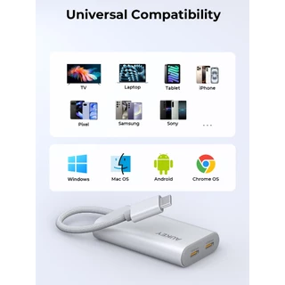 AUKEY UH-CA01 USB-C to USB-A ฮับ | ความเร็ว 10Gbps | บอดี้อะลูมิเนียม | OTG สำหรับทุกอุปกรณ์