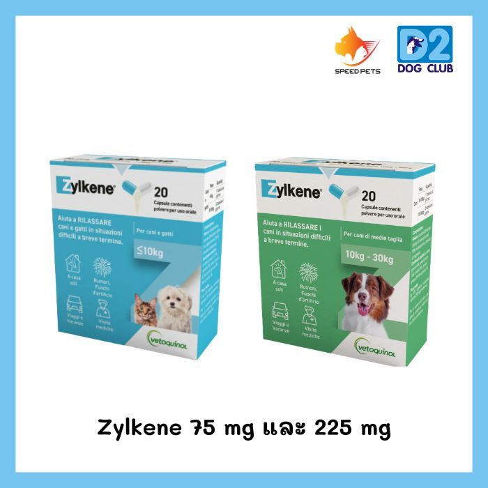 Zylkene อาหารเสริม ลดเครียด คลายกังวลสำหรับสุนัข มี 2 ขนาด