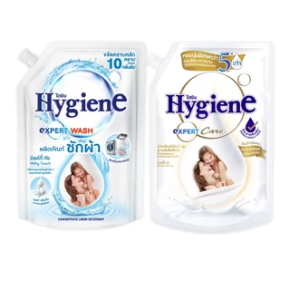 (ซัก+ปรับ) Hygiene ไฮยีน น้ำยาซักผ้า 1400 มล. และน้ำยาปรับผ้านุ่ม 1000 มล.
