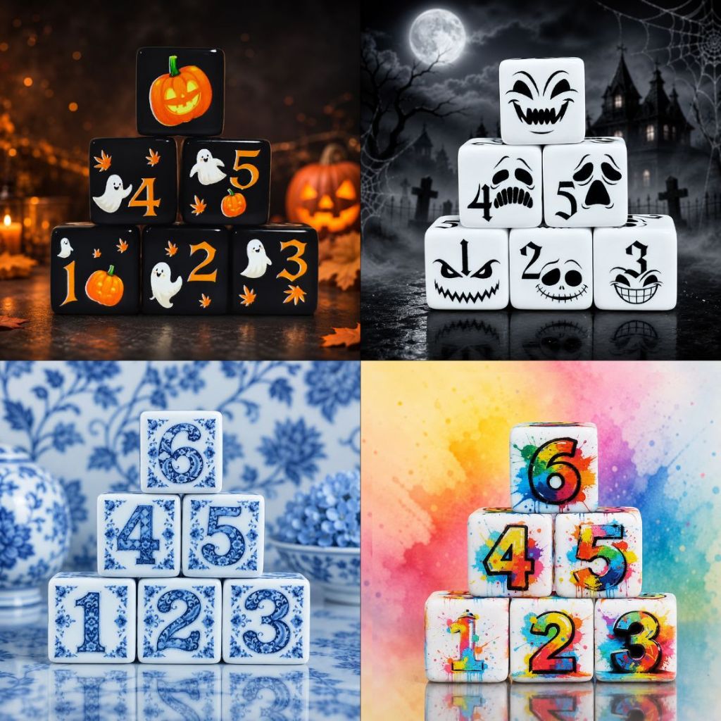 Mystic Realms D6 Dice ลูกเต๋า 1ลูก(1die) | Dice For DnD D&D MTG RPG TRPG เกมกระดาน บอร์ดเกม Game ไพ่