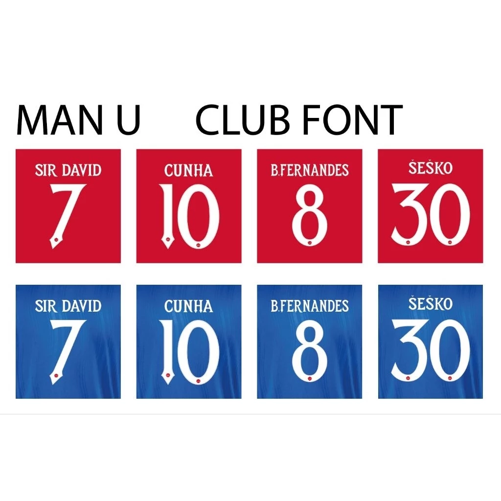 MANCHESTER UNITED เฟล็กซ์รีดเสื้อ เบอร์รีดเสื้อ ชื่อพร้อมเบอร์ Man U 2023-2027
