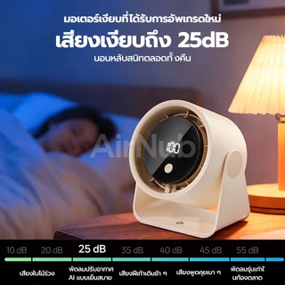 AirNub พัดลมตั้งโต๊ะ ความเร็วสูง พัดลมไร้เสียง 2in1 ติดผนังและตั้งโต๊ะ ทํางานเงียบ ปรับระดับได้ 100 ระดับ พัดลมพกพา