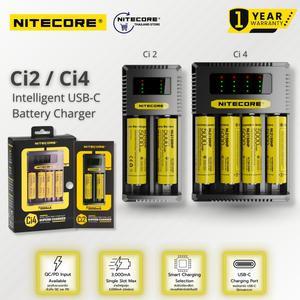 เครื่องชาร์จถ่าน NITECORE Ci2 / Ci4