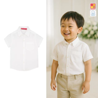 เสื้อเชิ้ตแขนสั้นเด็ก เสื้อเชิ้ตเด็กผู้ชาย ผ้าฝ้าย 100% ของแท้จาก KidsplanetOfficial (3435S 3388S)