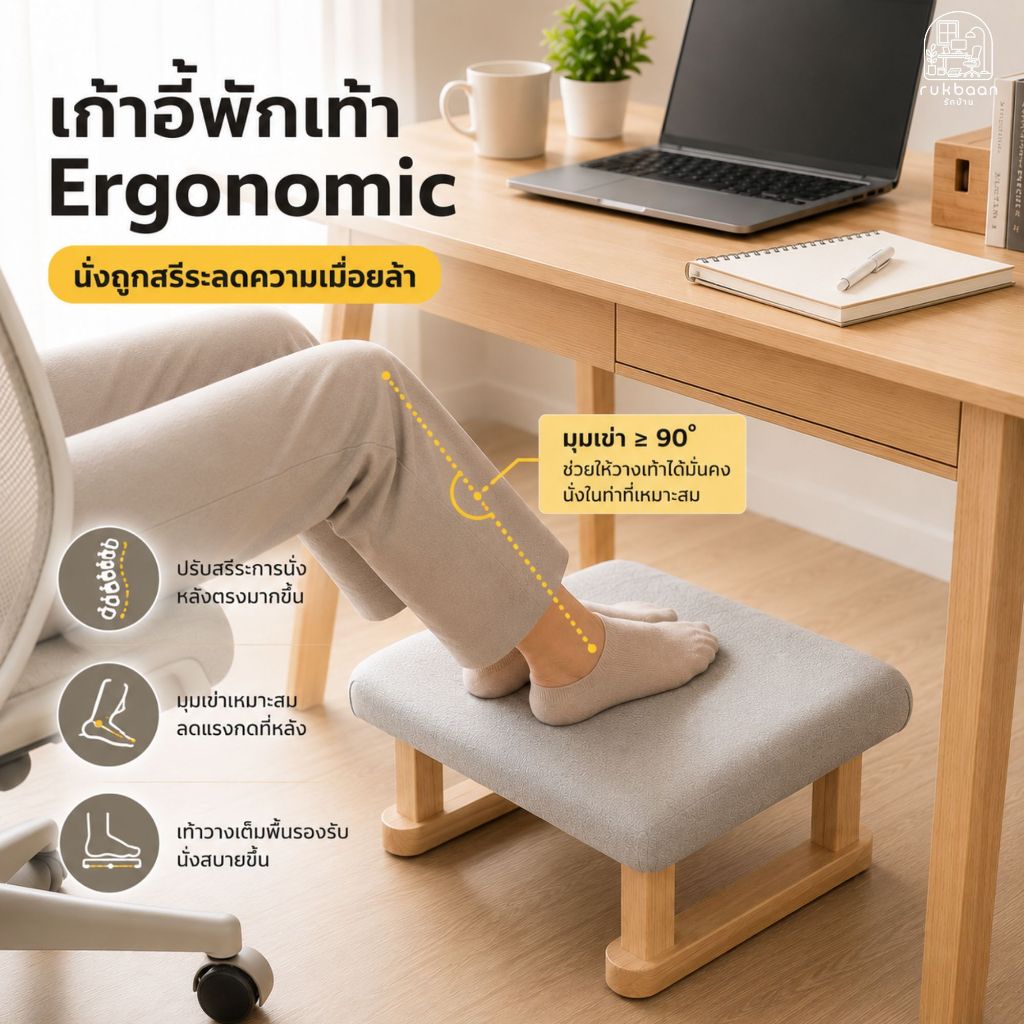 เก้าอี้พักเท้า Ergonomic 🇹🇭 ที่พักเท้า ที่วางขา เก้าอี้วางเท้า ที่พักเท้าใต้โต๊ะ สตูลวางเท้า Ergonomic