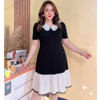 เดรสสาวอวบ ผ้ายืดวูลเวฟ แต่งลายสวยสุภาพ รอบอกก่อนยืด 42 นิ้ว ยืดได้46 นิ้ว รอบเอว 34-44"ความยาว 38นิ้วWT