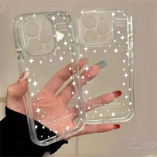 เคสไอโฟน Samsung A16 A12 A15 A06 A03 A05 A23 A03S A13 A14 A05S A54 A04 A30S A52 แอดวานซ์ไวท์แป้งฝุ่นกลิตเตอร์สตาร์อิงลิช