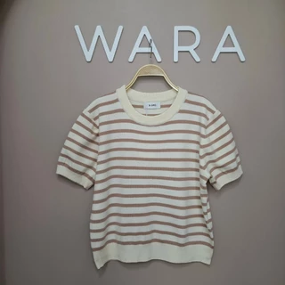 [A102] เสื้อไหมพรม คอกลม แขนจั๊ม ลายริ้ว ผ้านุ่ม ใส่สบาย