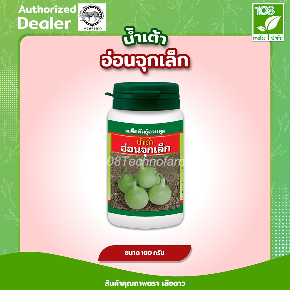 น้ำเต้าอ่อนจุกเล็ก เมล็ดพันธุ์น้ำเต้า ตราเสือดาว ขนาด 100 กรัม