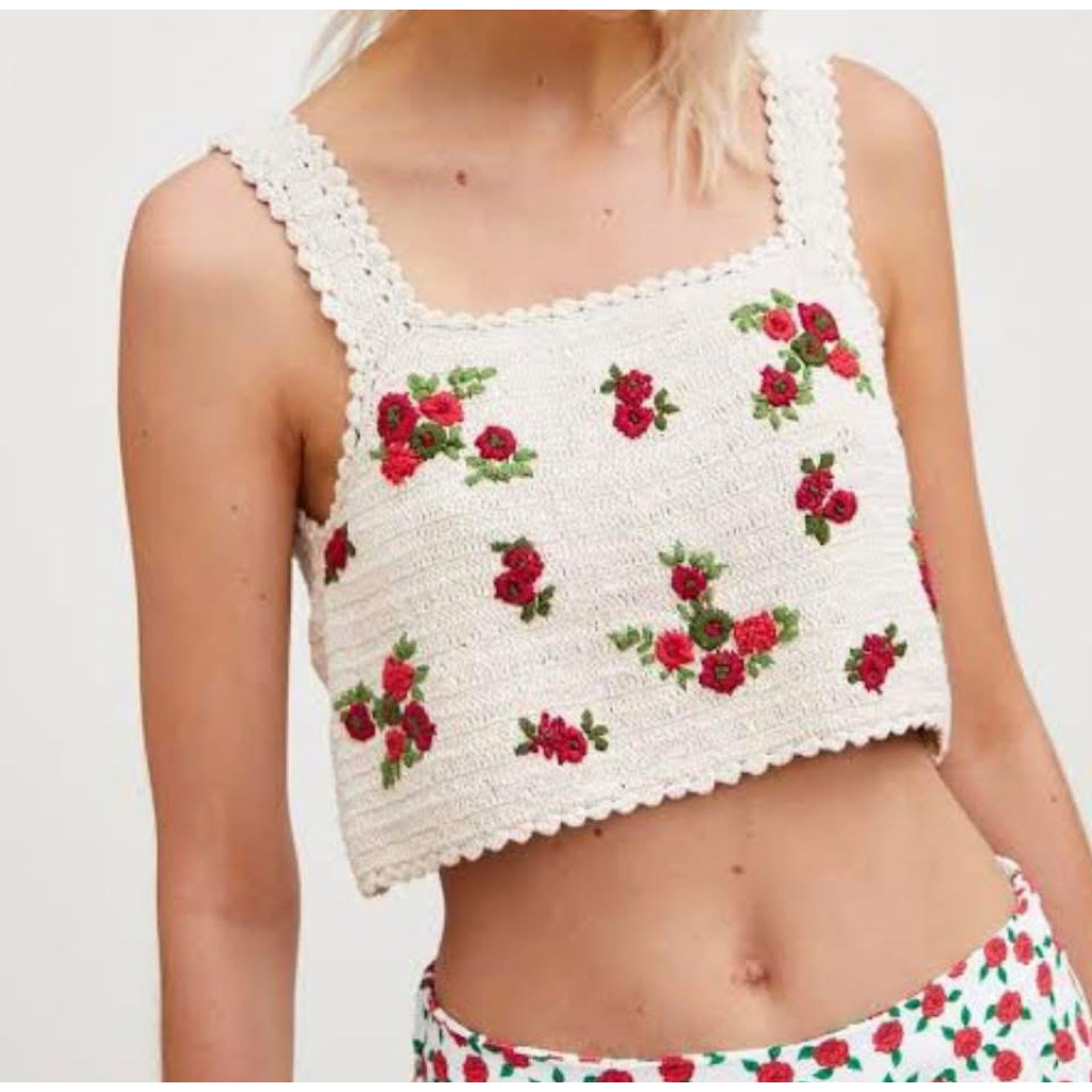 ZARA x crop x M งานถัก อก 34 ยาว 13 ช่วงตัว 34 Code: 5670(6)
