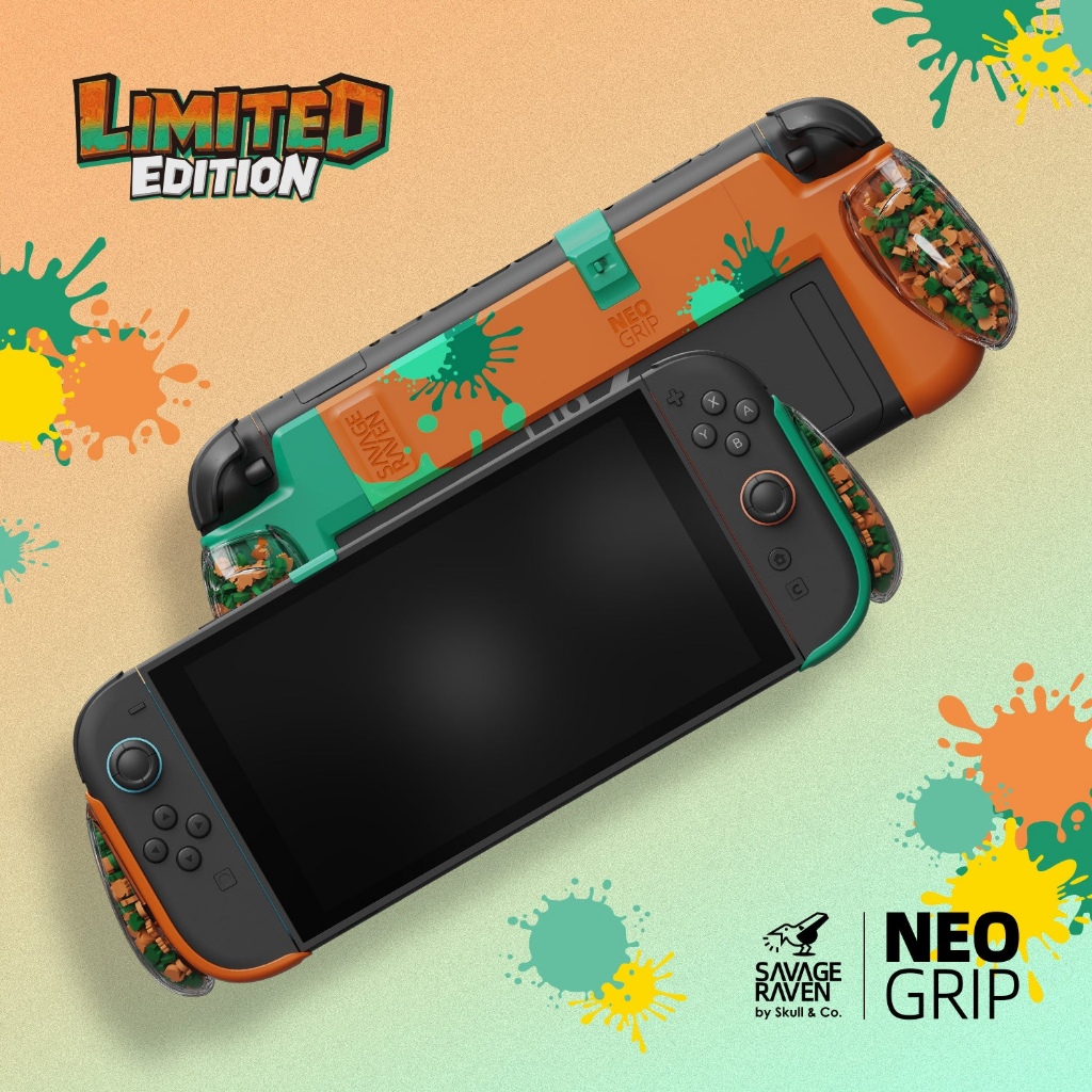 Skull & Co. : เคส NeoGrip สี Splatoon Raiders สำหรับ Nintendo Switch 2