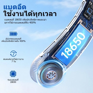 40000mahพัดลมคล้องคอพกพา เย็นทันที16°C ใน1วินาที 5เกียร์ลมแรง 360°ไร้ใบพัด เบาสบายคอ ชาร์จType‑C เสียงรบกวนต่ำ