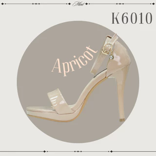 สินค้าพร้อมส่ง รหัสK6010 รองเท้าเปิดหน้ารัดข้อ สูง 4นิ้ว เสริมหน้า0.5นิ้ว หนังเคลือบเจล