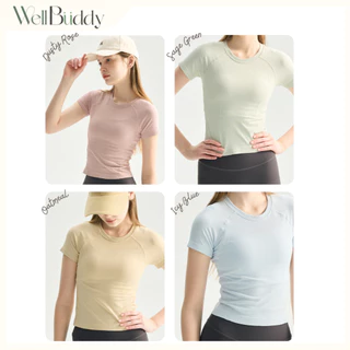 [New in Jul] - WellBuddy เสื้อออกกำลังกายผู้หญิง เสื้อทับสปอร์ตบรา ยืดหยุ่น ระบายอากาศดี (Mellow Curve Tee)