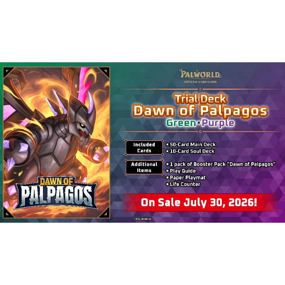 Palworld official card game Trial Deck 02 เขียว-ม่วง (ชุดเริ่มเล่น Palworld 50+10 ใบ ภาษาอังกฤษ)