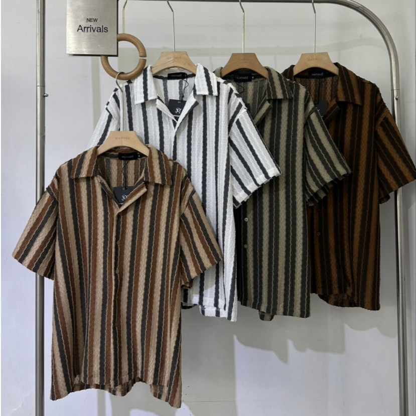เสื้อเชิ้ตลายทางสไตล์วินเทจ👕 เสื้อเชิ้ตสุดคูล ลายทางสุดคลาสสิก เพิ่มลุคเท่แบบ