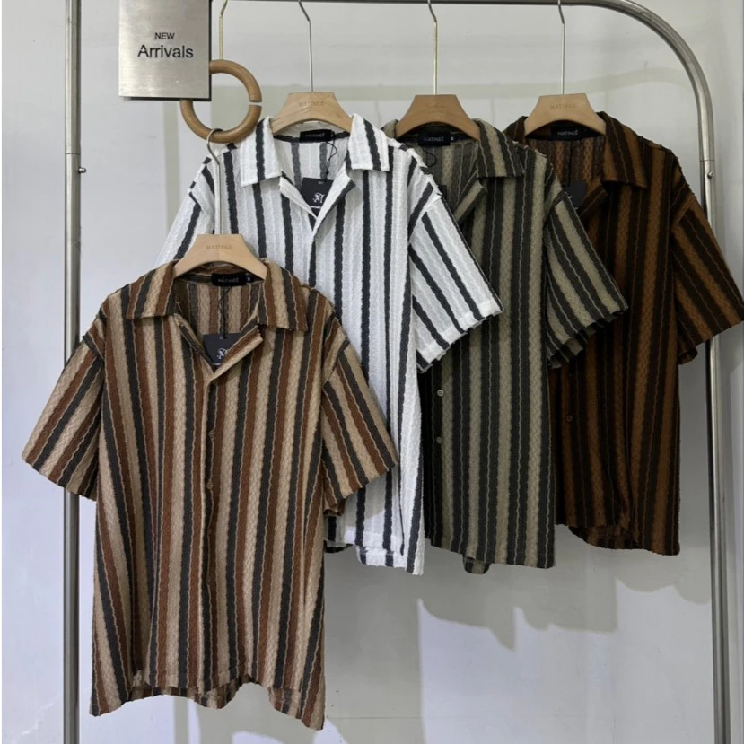 เสื้อเชิ้ตลายทางสไตล์วินเทจ👕 เสื้อเชิ้ตสุดคูล ลายทางสุดคลาสสิก เพิ่มลุคเท่แบบ