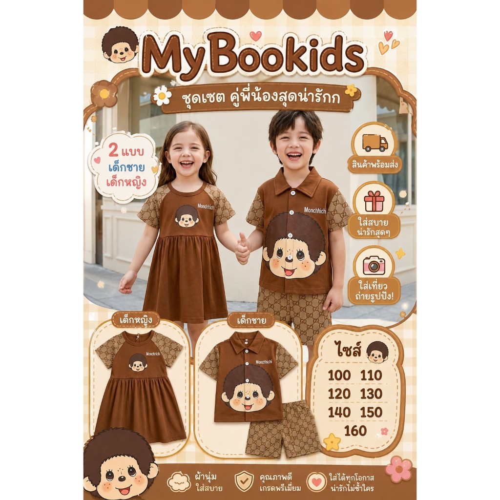 ชุดเซ็ตเด็ก ผู้ชาย ผู้หญิง ลายการ์ตูน น่ารักมากกก