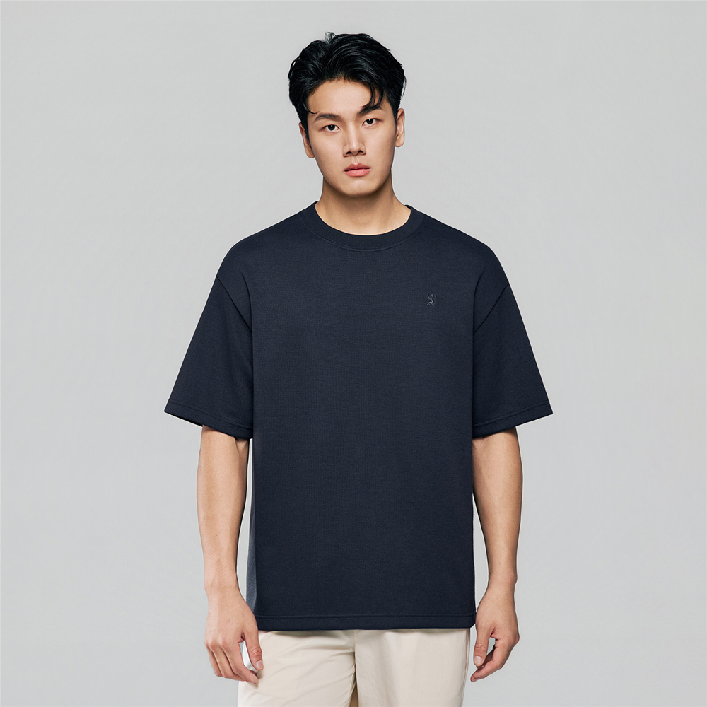 GIORDANO เสื้อยืดผู้ชาย Men's Jacquard Crew Neck Tee 01026218