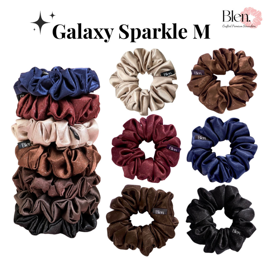 Blen.Scrunchies • รุ่น Galaxy Sparkle M • ยางรัดผมพรีเมี่ยม ( ใช้ได้ทุกสภาพผม บาง/ปกติ/หนา )