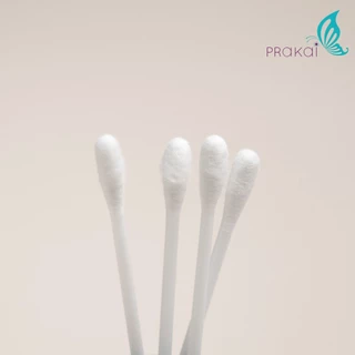 PRAKAIVANICH คอตตอนบัด ก้านสำลี +สำลีเช็ดหน้า สำลีแผ่น【แพ็ค 100 ชิ้น】สำหรับใช้ในโรงแรม ใส่ซองขาวขุ่น