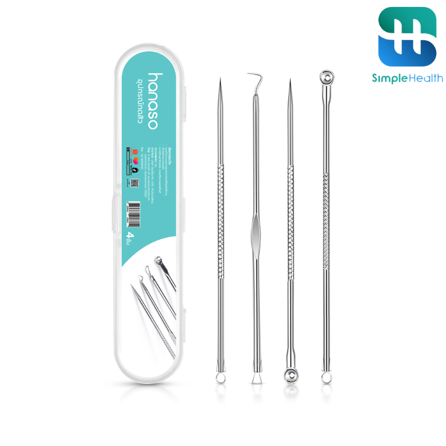 simple health ที่กดสิว 4ชิ้น 7ชิ้น ชุดกดสิว พร้อมกล่อง สแตนเลสอย่างดี ไม่ขึ้นสนิม Acne tool