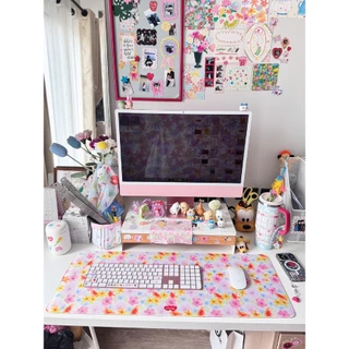 amuse stuff-mousepad flower แผ่นรองเม้าส์ลายดอกไม้ขนาด30*80เซน