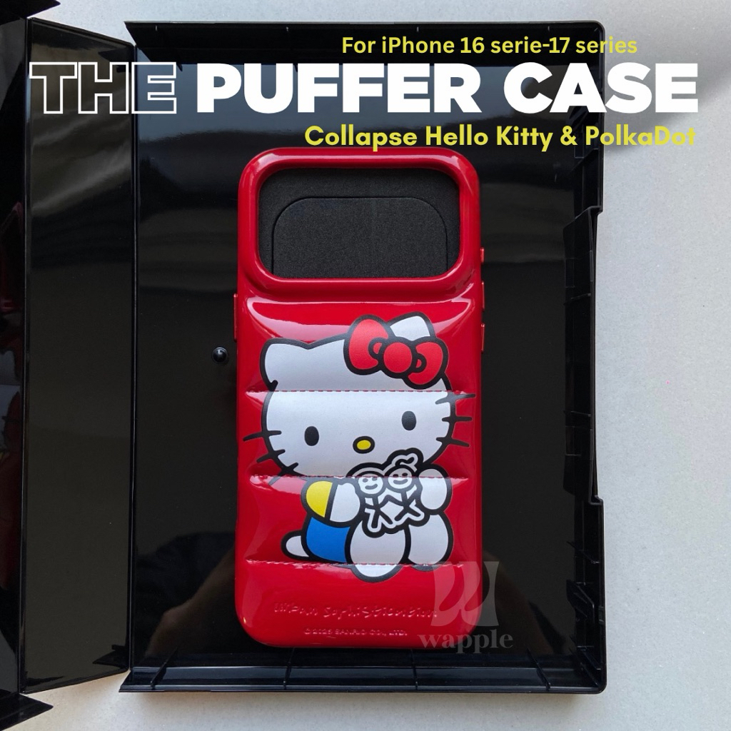wapple-Case Fashion The Puffer Case ลาย Hello Kitty สีแดงสดใส และลายจุด Polka Dot สำหรับรุ่นiPhone