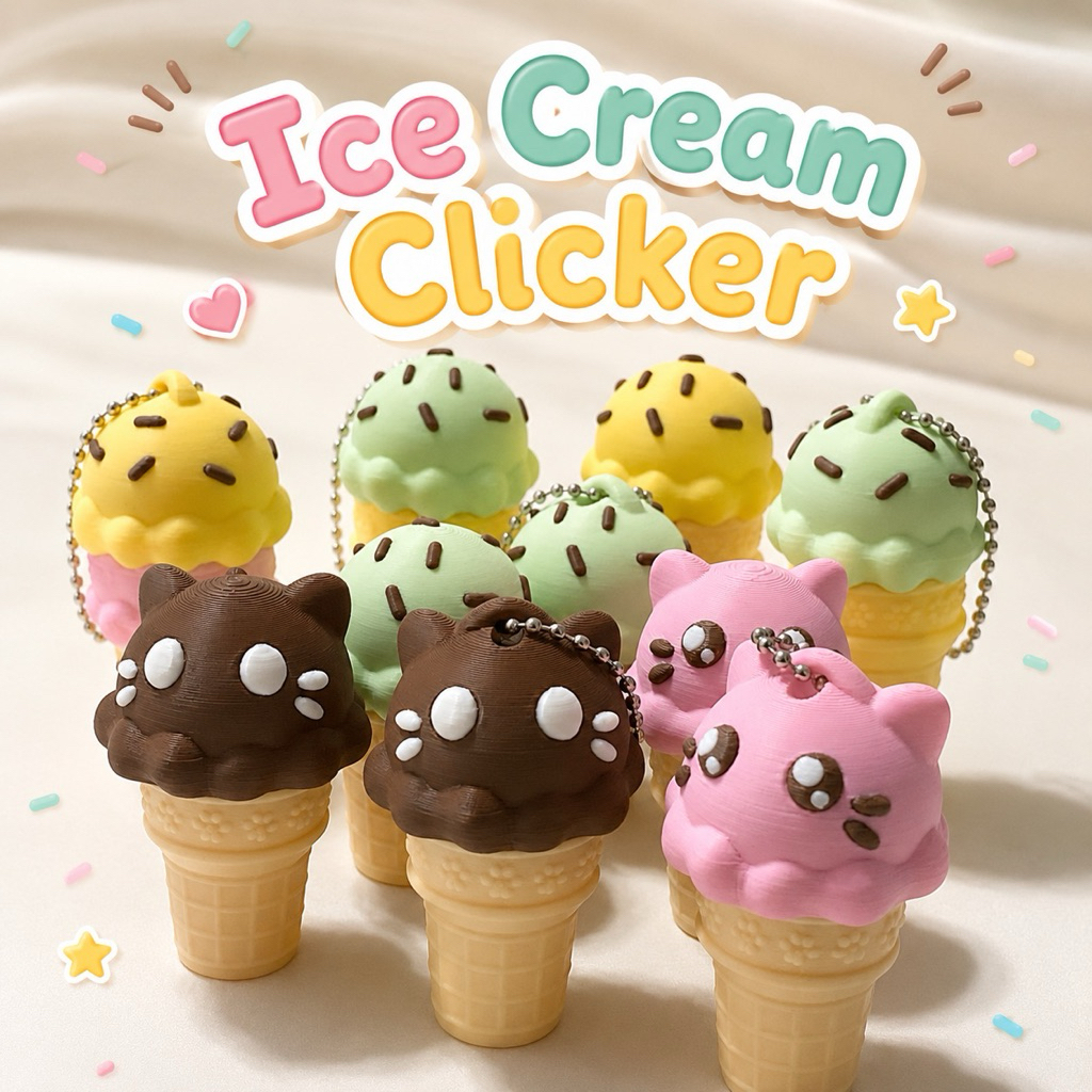 Nook3d  Ice Cream Clicker ไอติม Clicker ของเล่นกดเล่น ฟิดเจ็ต 3D Print