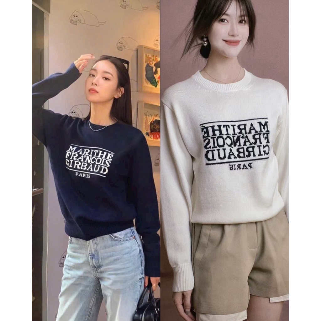 เสื้อไหมพรมแขนยาว ผ้ายืดได้เยอะ โลโก้ทอบนผ้า ผ้าดีราคาหลักพัน ป้ายห้อยทุกตัว