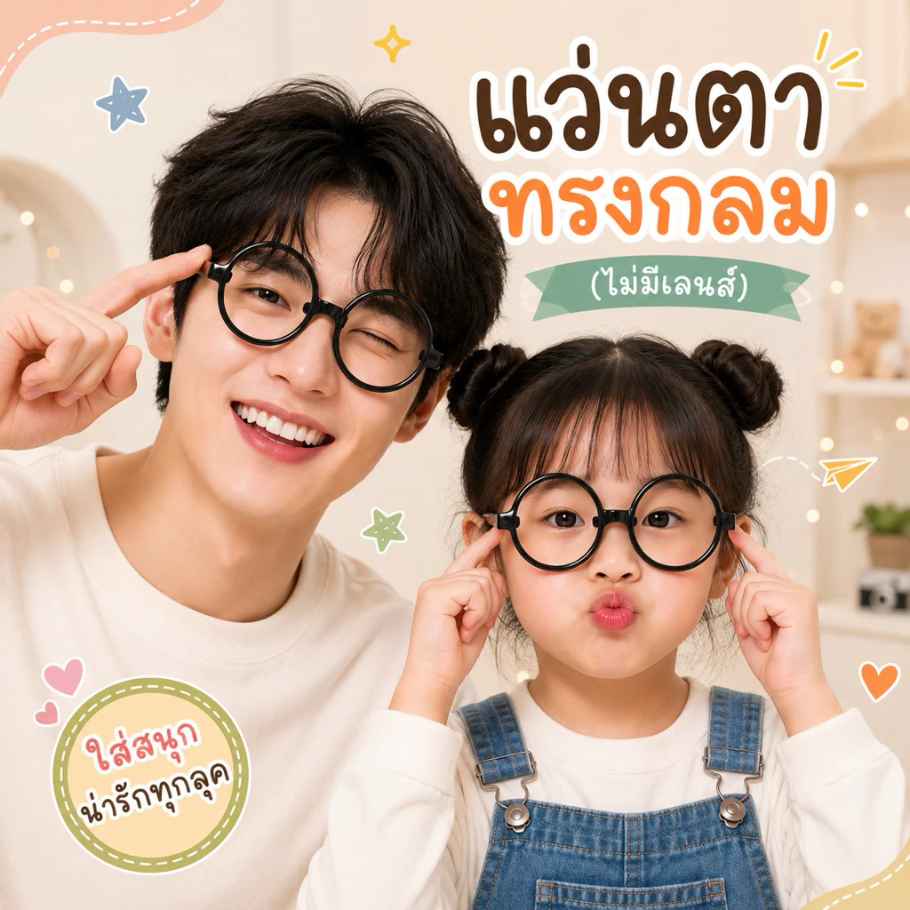 🔥มีส่งแมส จาก กทม🔥แว่นตากลม เด็ก-ผู้ใหญ่ แว่นตาอาราเล่ แว่นตาแฮรี่ พลาสติก