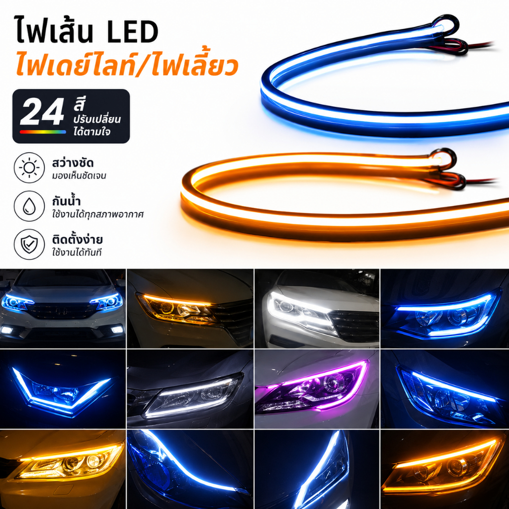COD ไฟ Ambient แต่งภายใน Honda City LED RGB ควบคุมผ่านแอป ดนตรีตามจังหวะ อุปกรณ์แต่งรถ