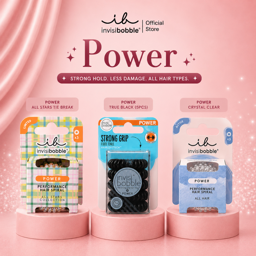 invisibobble รุ่น Power ยางรัดผม สำหรับผมหนา ออกกำลังกาย มัด