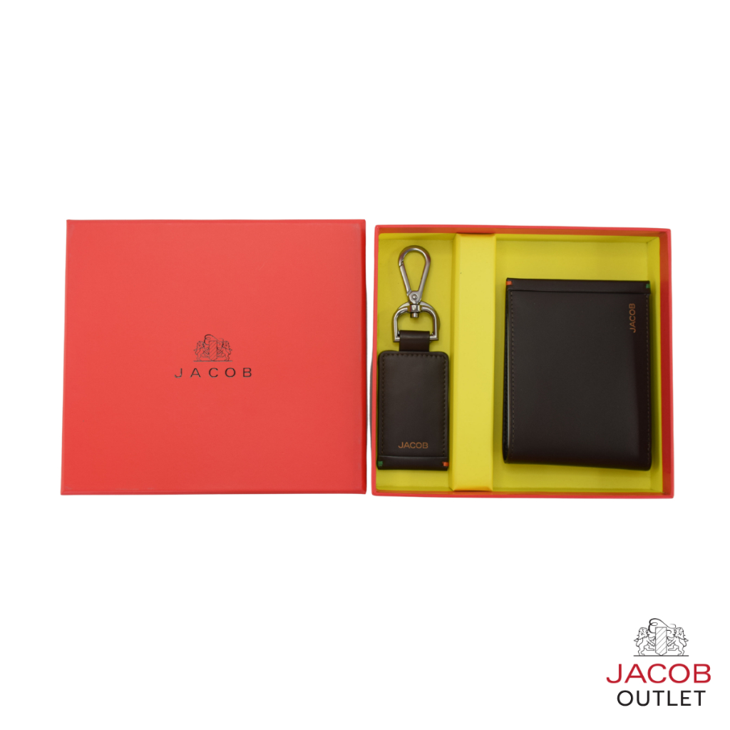 JACOB طقم هدية محفظة وميدالية جلد — صورة 4