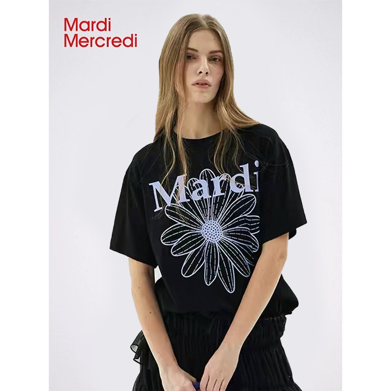 พร้อมส่ง MARDI MERCREDI เสื้อยืด FLOWERMARDI 15 สี จัดส่งไว ของแท้ พร้อมสต็อกในไทย ใส่สบาย ผ้าคุณภาพ