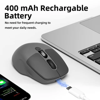 GOOJODOQ M21Pro เมาส์ไร้สาย 2.4Ghz Bluetooth เมาส์บลูทูธ Mouse เงียบ มีปุ่มลัด 3ระดับ Dpi จอแสดงผล