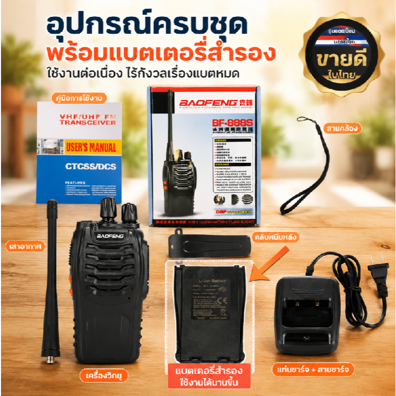 แบตเตอรี่ Baofeng BL-1 1500mAh รองรับ BF-888S/BF-777S/BF-666S Retevis RT21/RT24