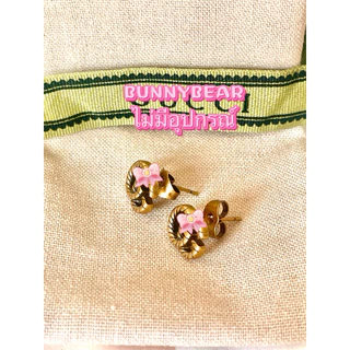 (G6)ต่างหู DOUBLE G EARRINGS GOLDงานHIEND มีชื่อแบรนด์ด้านหลัง