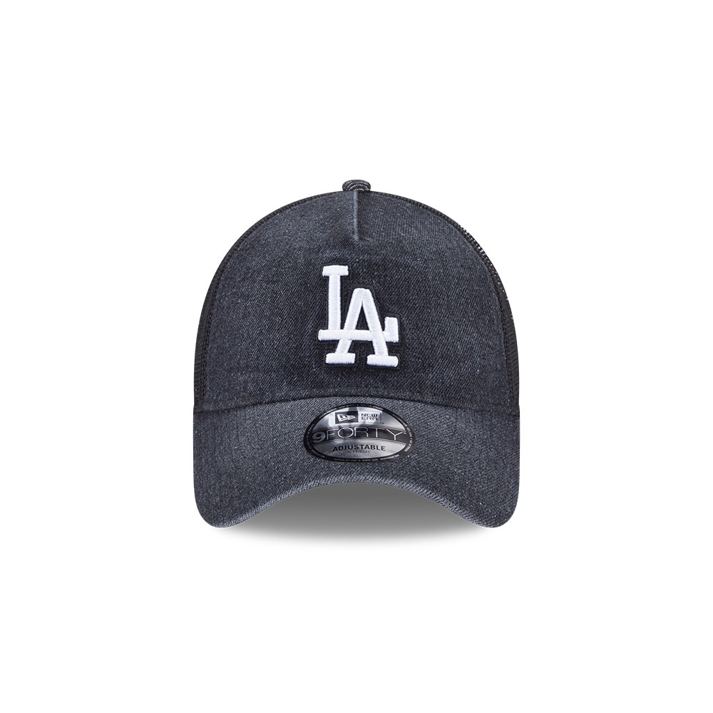 New Era قبعة Trucker ‏9Forty ‏Los Angeles Dodgers جينز مغسول — أسود — صورة 2