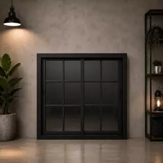 หน้าต่างบานเลื่อน 2 ช่อง 100x100 cm.[ลายโมเดิร์น][ถูกสวยดีมีคุณภาพ][ล็อกซ้าย-ขวา][วงกบขอบใหญ่][สินค้าคุณภาพราคาถูก].