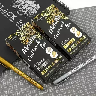 ปากกาเมทัลลิค สีทอง เงิน DIY งานฝีมือ กันน้ำ สีถาวร สำหรับตกแต่งเรซิ่น แม่พิมพ์ และงานประดิษฐ์