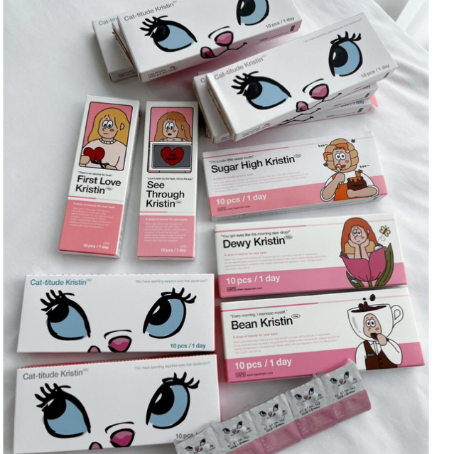 [แบ่งขาย] Hapa Kristin คอนแทคเลนส์รายวัน 1 Day ✨ลายใหม่รุ่นใหม่เข้าแล้ว 🆕 เลือกรุ่นเลือกสีด้านใน 🫶🏻