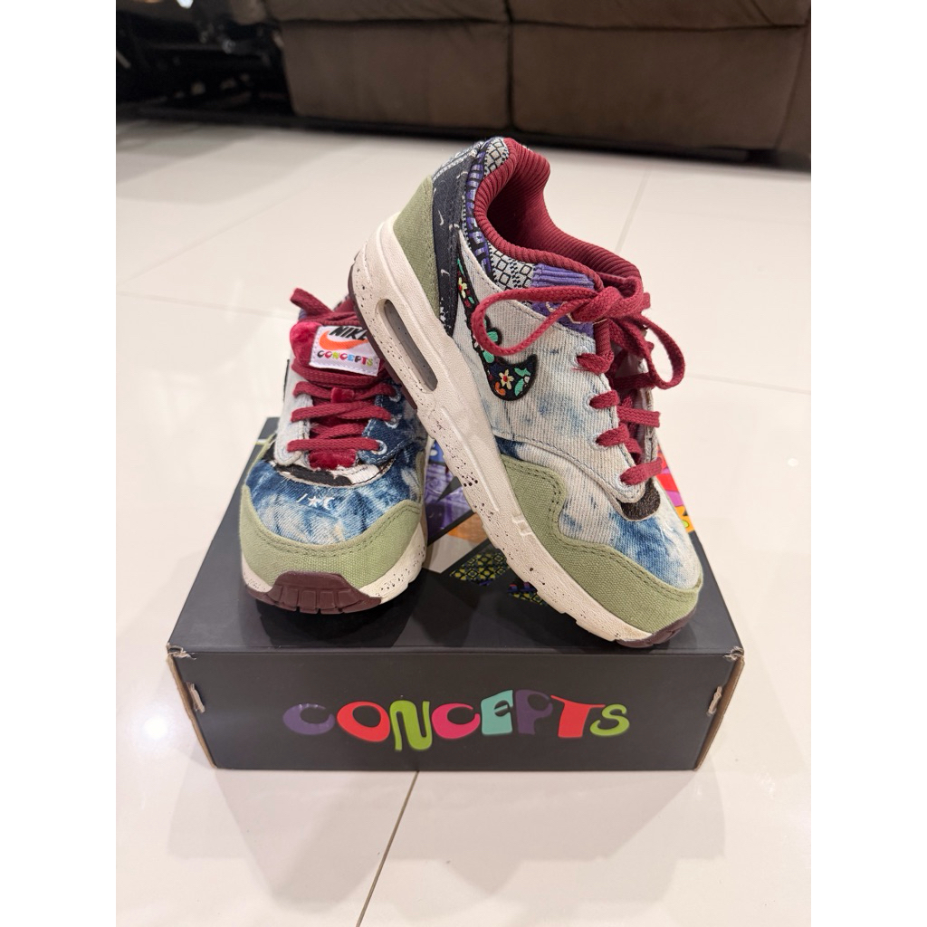 Nike x Concepts Air Max 1 SP (PS) DR2362-300 ไซซ์ US 1Y / EU32 / 20CM ของแท้ สภาพ 99%