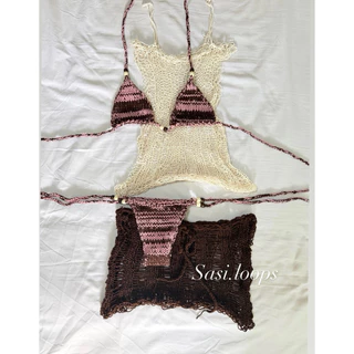 บิกินี่เซ็ต ถักไหมพรม 2ชิ้น | Bikini Knitting 👙(พร้อมส่ง)
