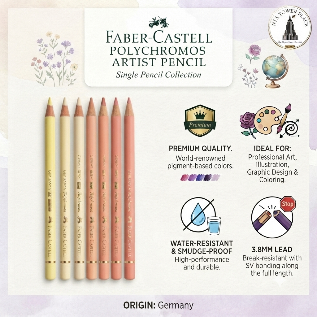 Faber Castell Polychromos (สีครีม) แยกแท่ง | ดินสอสีไม้พรีเมียม กันน้ำ งานศิลปะ