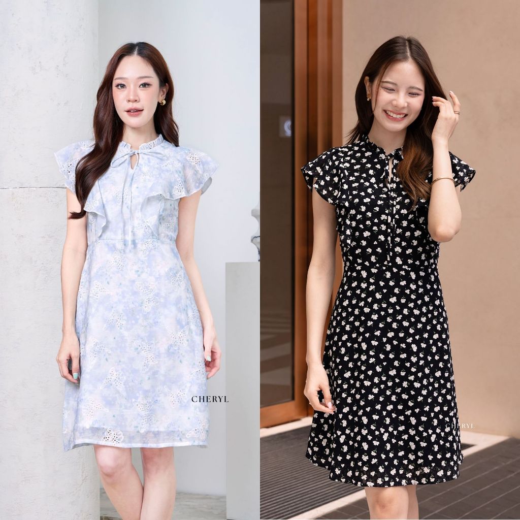 Cheryl brand - Marilyn Dress Floral Print / เดรสระบาย พิมพ์ลายดอกไม้